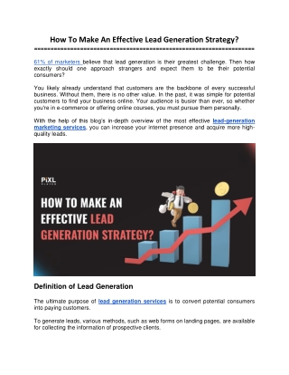 How To Make An Effective Lead Generation Strategy