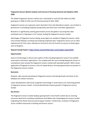 Fingerprint Sensors Market Analysis and Forecast of Growing Demand and Adoption