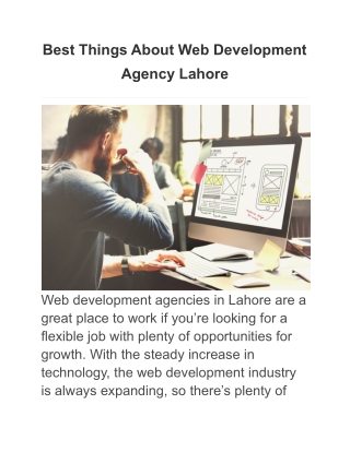 Best Things About Web Development Agency Lahore