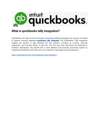 What is quickbooks tally integration