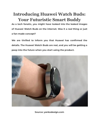Introducing Huawei Watch Buds: Your Futuristic Smart Buddy