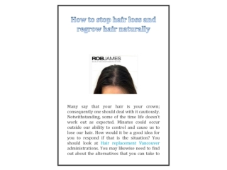 How to stop hair loss and regrow hair naturally