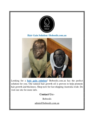 Hair Gain Solution  Bobooils.com