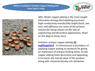 What Is Imitation Antique Copper Plating and How Does It Help
