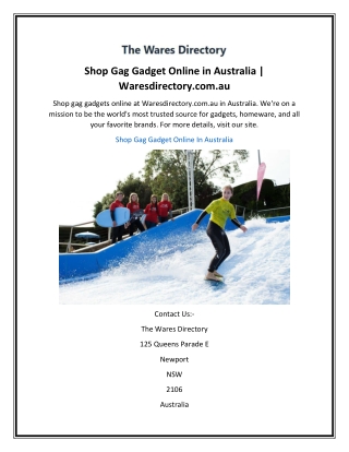 Shop Gag Gadget Online in Australia  Waresdirectory.com.au