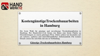 Kostengünstige Trockenbauarbeiten in Hamburg | Handwerk112.de