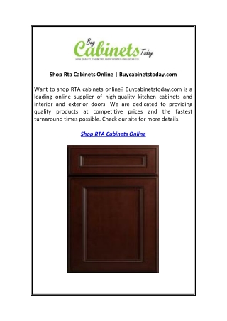 Shop Rta Cabinets Online Buycabinetstoday.com