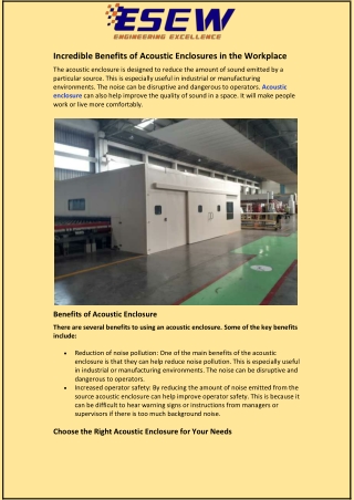 Incredible Benefits of Acoustic Enclosures in the Workplace