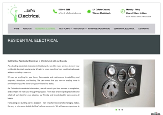 Residential Electrician Services Christchurch