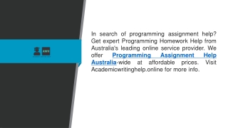 Programming Assignment Help Australia  Academicwritinghelp.online