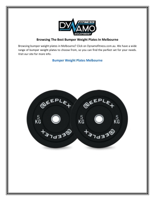 Browsing The Best Bumper Weight Plates In Melbourne