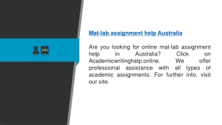 Mat-lab Assignment Help Australia  Academicwritinghelp.online