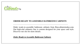 Order Ready to Assemble Bathroom Cabinets | Buycabinetstoday.com