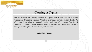 Catering in Cyprus  Party City Cyprus