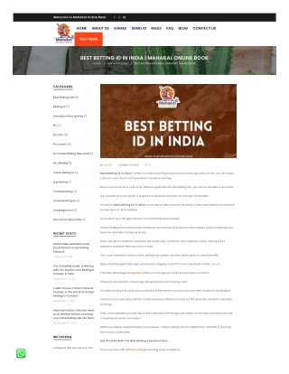 Number one betting site in India | Best betting id in India