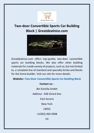 Two-door Convertible Sports Car Building Block | Greatdealnice.com
