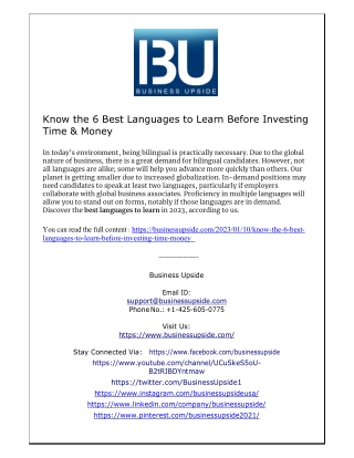 Know the 6 Best Languages to Learn Before Investing Time & Money