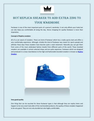 Buy Replica Sneaker to Add Extra Zing to Your Wardrobe