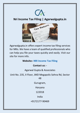 Nri Income Tax Filing | Agarwalgupta.in