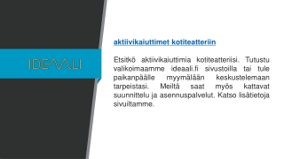 aktiivikaiuttimet kotiteatteriin  Ideaali.fi