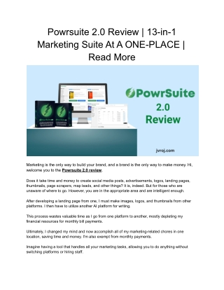 Powrsuite 2.0 Review ⚠️ Don't Regret It Later - Know More