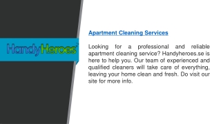 Apartment Cleaning Services  Handyheroes.se