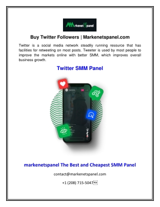 Buy Twitter Followers | Markenetspanel.com