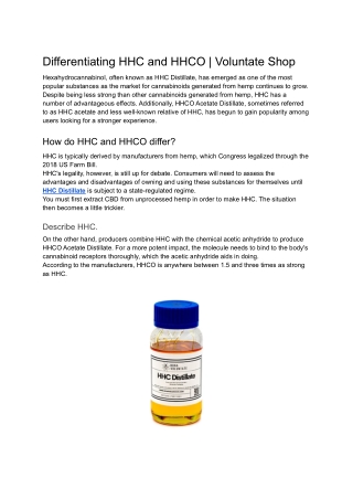 Distinction Between HHC And HHCO _ Voluntate Shop