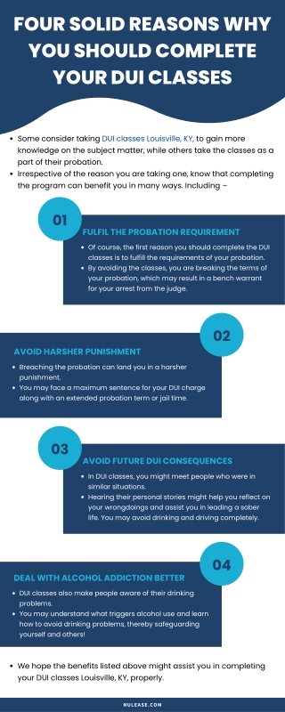 Four Solid Reasons Why You Should Complete Your Dui Classes