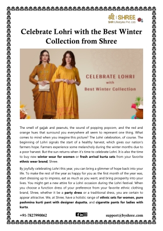 Celebrate Lohri with the Best Winter Collection from Shree