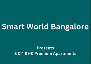 Smart World Bangalore E brochure