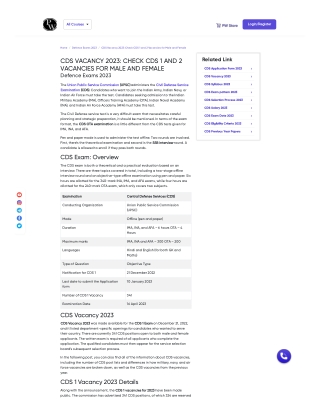 CDS Vacancies A Chance to Serve the Country