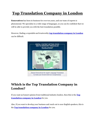Top Translation Company in London