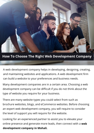 How To Choose The Right Web Development Company