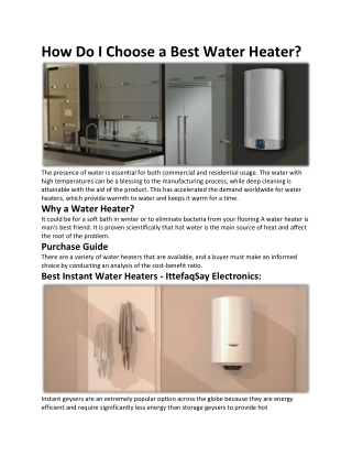 How Do I Choose a Best Water Heater