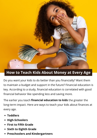 How to Teach Kids About Money at Every Age