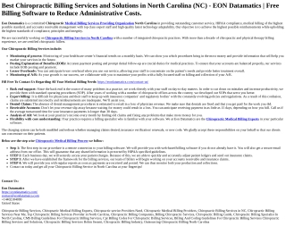 Chiropractic Billing Services in North Carolina