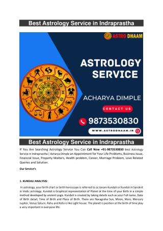 Best Astrology Service in Indraprastha  91-9873530830