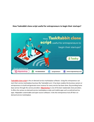 How Taskrabbit clone script useful for entrepreneurs to begin their startups