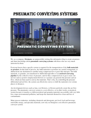 Pneumatic Conveyor System