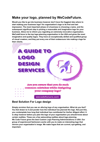 Make your logo, planned by WeCodeFuture.