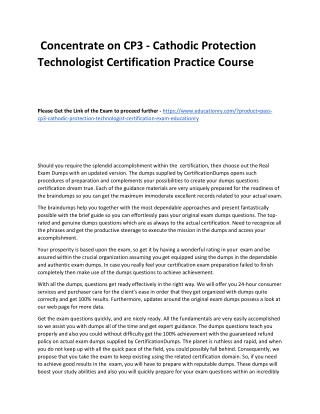 CP3 - Cathodic Protection Technologist Certification