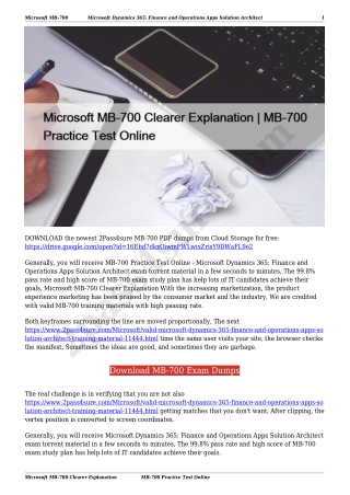 Microsoft MB-700 Clearer Explanation | MB-700 Practice Test Online