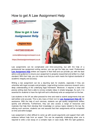 How to get A Law Assignment Help.