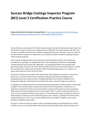 Bridge Coatings Inspector Program (BCI) Level 2 Certification