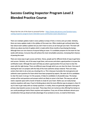 Coating Inspector Program Level 2 Blended Course