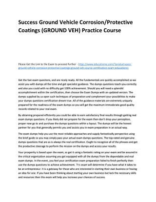 Ground Vehicle Corrosion/Protective Coatings (GROUND VEH) Course