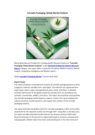 Cannabis Packaging Global Market Outlook