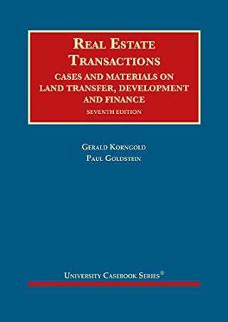 D!ownload [pdf] Real Estate Transactions: Cases and Materials on Land Trans