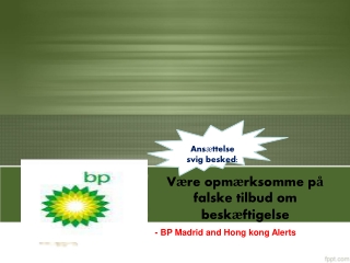 Ansættelse svig besked : Være opmærksomme på falske tilbud o